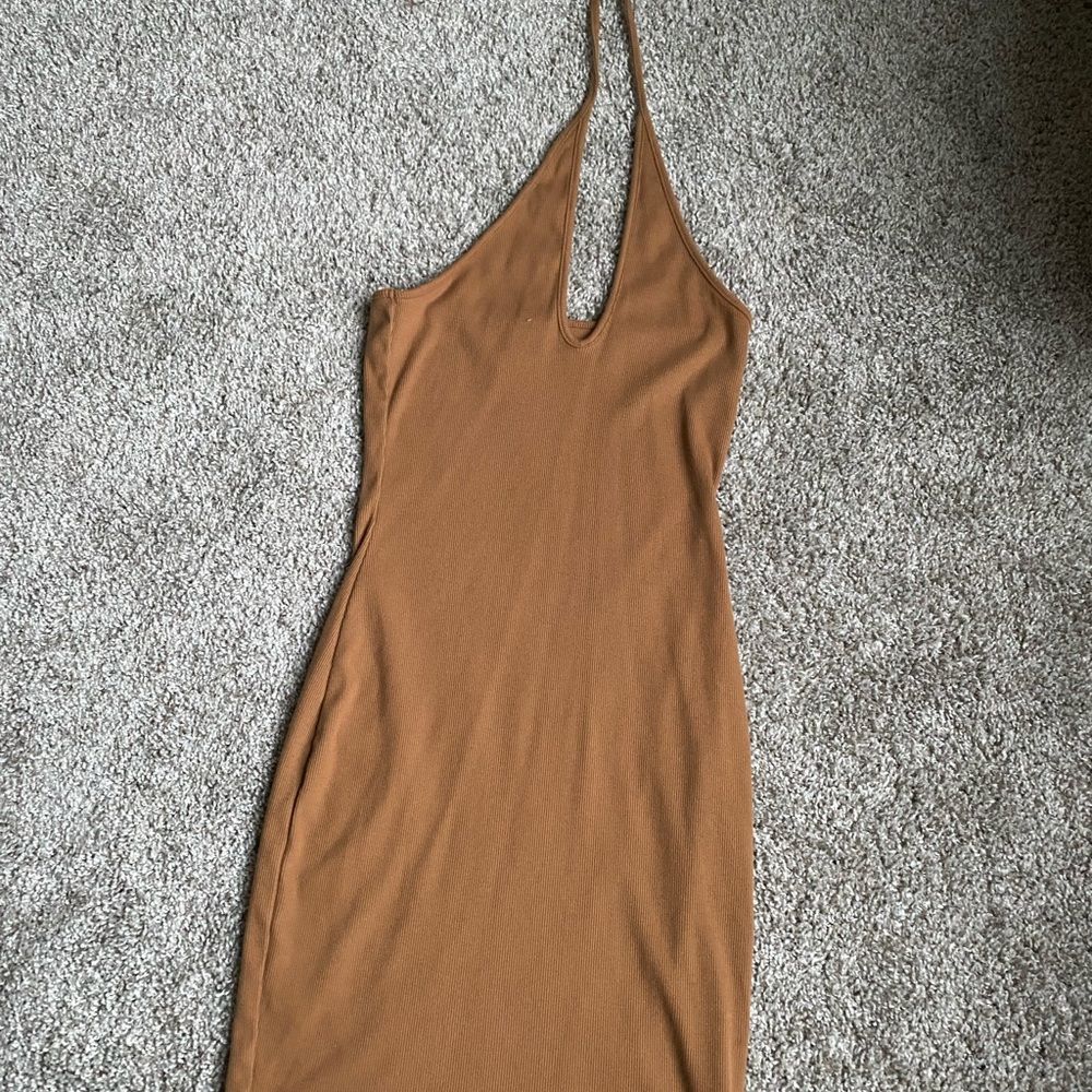 Wild Fable brown halter mini dress